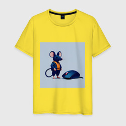 Мужская футболка хлопок Компьютерная мышка