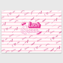 Поздравительная открытка Lash queen - pink Barbie pattern 