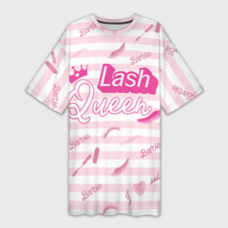Платье-футболка 3D Lash queen - pink Barbie pattern 