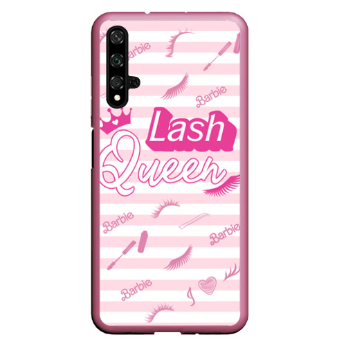 Чехол для Honor 20 Lash queen - pink Barbie pattern , цвет малиновый