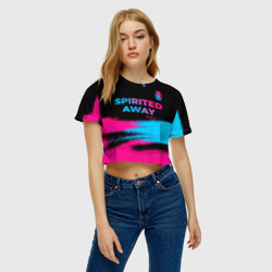 Женская футболка Crop-top 3D Spirited Away - neon gradient: символ сверху - фото 2