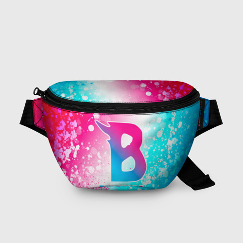 Поясная сумка 3D с принтом Beastars neon gradient style, вид спереди #2