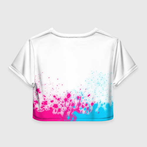 Женская футболка Crop-top 3D Totoro neon gradient style: символ сверху, цвет 3D печать - фото 2