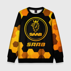 Детский свитшот 3D Saab - gold gradient