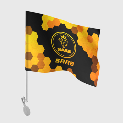 Флаг для автомобиля Saab - gold gradient