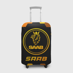 Чехол для чемодана 3D Saab - gold gradient