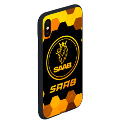 Чехол для iPhone XS Max матовый Saab - gold gradient - фото 2