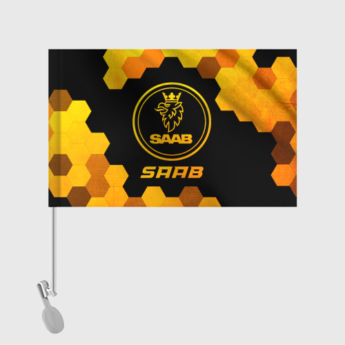 Флаг для автомобиля Saab - gold gradient - фото 2
