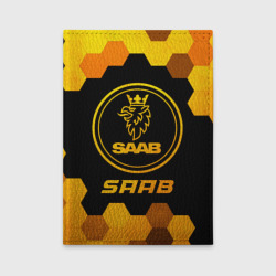 Обложка для автодокументов Saab - gold gradient