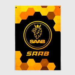 Постер Saab - gold gradient