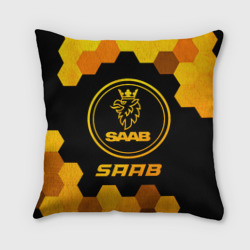 Подушка 3D Saab - gold gradient