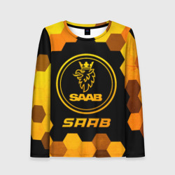 Женский лонгслив 3D Saab - gold gradient