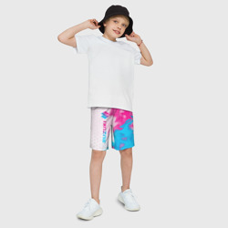 Детские спортивные шорты 3D Suzuki neon gradient style: по-вертикали - фото 2