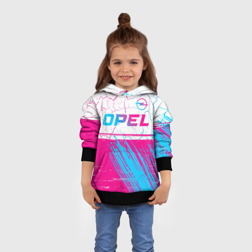 Детская толстовка 3D Opel neon gradient style: символ сверху, цвет черный - фото 4