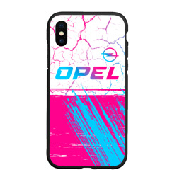 Чехол для iPhone XS Max матовый Opel neon gradient style: символ сверху