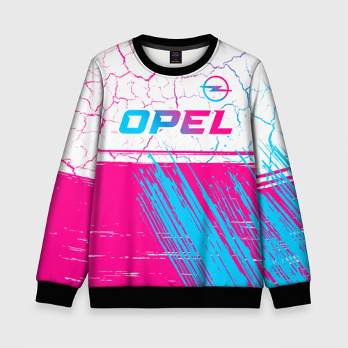 Детский свитшот 3D Opel neon gradient style: символ сверху, цвет 3D печать