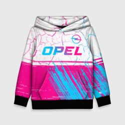 Детская толстовка 3D Opel neon gradient style: символ сверху