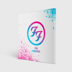 Холст квадратный Foo Fighters neon gradient style