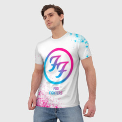 Мужская футболка 3D Foo Fighters neon gradient style - фото 2