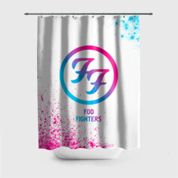 Штора 3D для ванной Foo Fighters neon gradient style