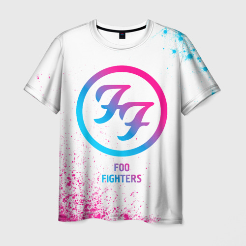 Мужская футболка 3D Foo Fighters neon gradient style, цвет 3D печать