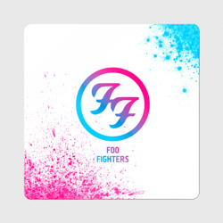 Магнит виниловый Квадрат Foo Fighters neon gradient style