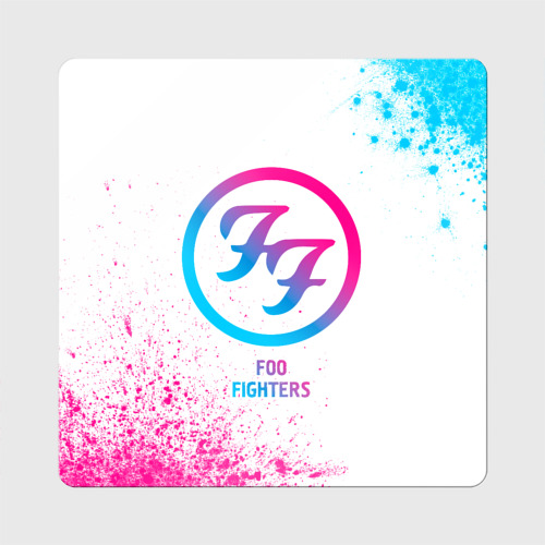 Магнит виниловый Квадрат Foo Fighters neon gradient style