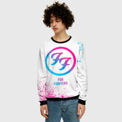 Мужской свитшот 3D Foo Fighters neon gradient style - фото 2