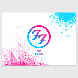 Поздравительная открытка Foo Fighters neon gradient style