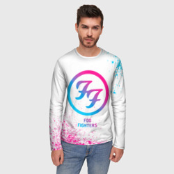 Мужской лонгслив 3D Foo Fighters neon gradient style - фото 2