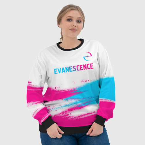 Женский свитшот 3D Evanescence neon gradient style: символ сверху, цвет 3D печать - фото 6