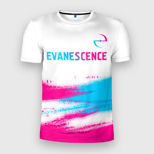 Мужская футболка 3D Slim Evanescence neon gradient style: символ сверху, цвет 3D печать