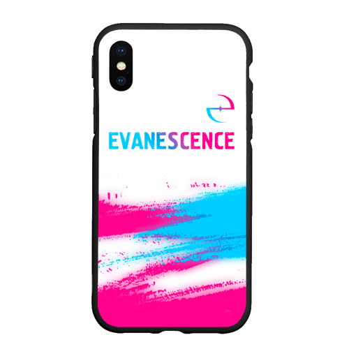 Чехол для iPhone XS Max матовый Evanescence neon gradient style: символ сверху