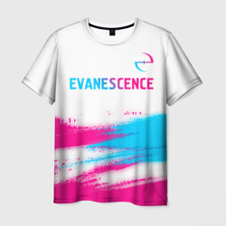 Мужская футболка 3D Evanescence neon gradient style: символ сверху