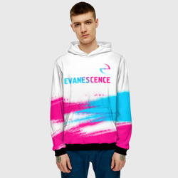 Мужская толстовка 3D Evanescence neon gradient style: символ сверху - фото 2