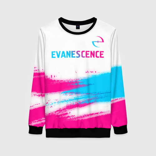 Женский свитшот 3D Evanescence neon gradient style: символ сверху, цвет 3D печать