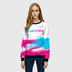 Женский свитшот 3D Evanescence neon gradient style: символ сверху - фото 2