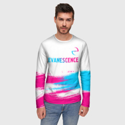 Мужской лонгслив 3D Evanescence neon gradient style: символ сверху - фото 2