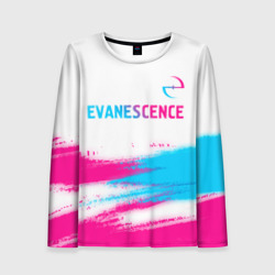 Женский лонгслив 3D Evanescence neon gradient style: символ сверху