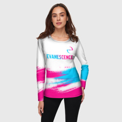 Женский лонгслив 3D Evanescence neon gradient style: символ сверху - фото 2