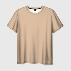 Мужская футболка 3D Однотонный цвет миндальный