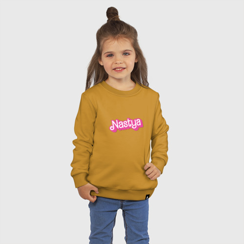 Детский свитшот хлопок с принтом Настя - ретро барби стиль, фото на моделе #1