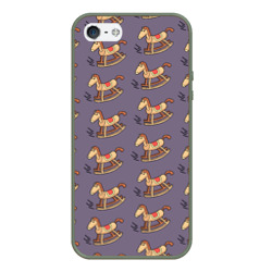 Чехол для iPhone 5/5S матовый Деревянные лошадки качалки