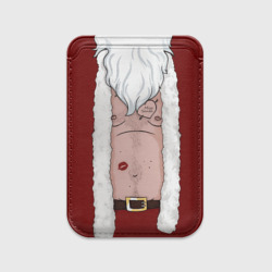 Картхолдер Magsafe магнитный Прикольный костюм санта клауса - голое тело