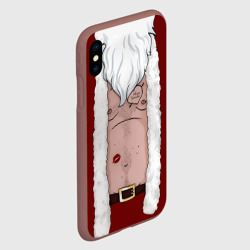 Чехол для iPhone XS Max матовый Прикольный костюм санта клауса - голое тело - фото 2