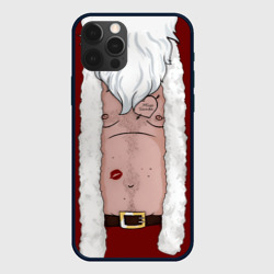 Чехол для iPhone 12 Pro Прикольный костюм санта клауса - голое тело