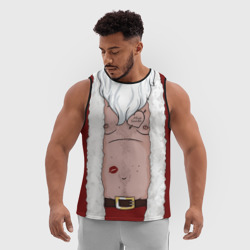 Мужская спортивная майка 3D Прикольный костюм санта клауса - голое тело - фото 2