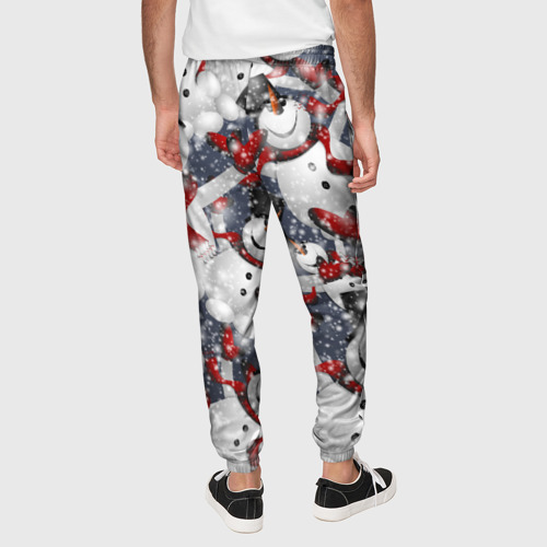 Мужские брюки 3D Зимний паттерн со снеговиками, цвет 3D печать - фото 5