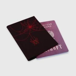Обложка для паспорта матовая кожа Красная паутина - фото 2