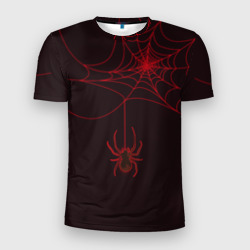 Мужская футболка 3D Slim Красная паутина